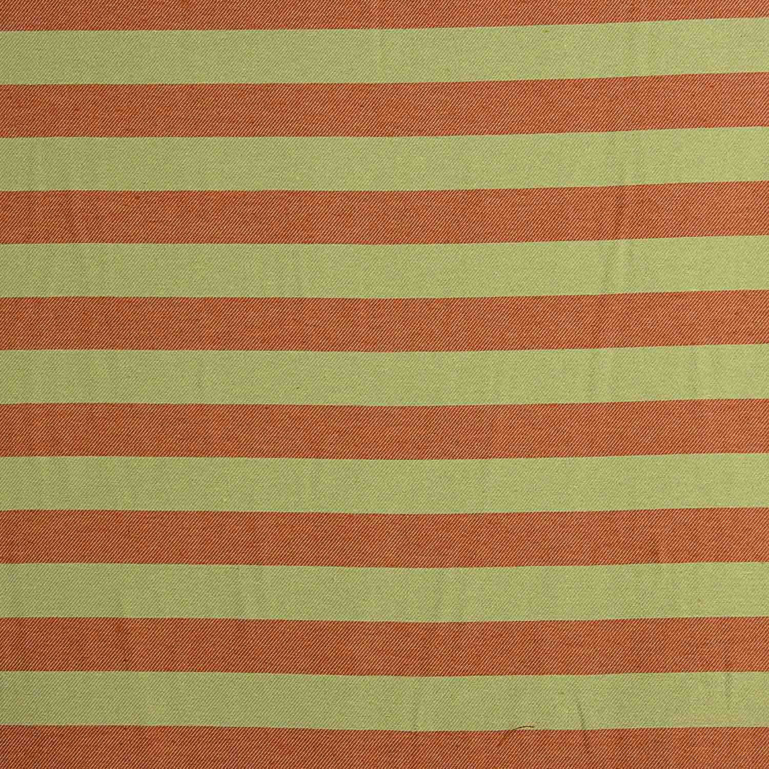 Toile à rayures bicolore tuile et vert - Ribes y Casals