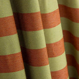 Toile à rayures bicolore tuile et vert - Ribes y Casals