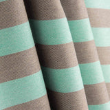 Toile à rayures bicolore vert doux et marron - Ribes y Casals