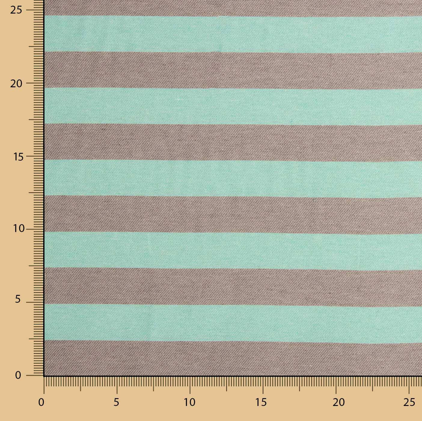 Toile à rayures bicolore vert doux et marron - Ribes y Casals