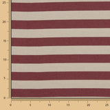 Toile de coton rayée bicolore rouge et écru - Ribes y Casals