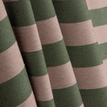 Toile de coton rayée bicolore verte et beige - Ribes y Casals