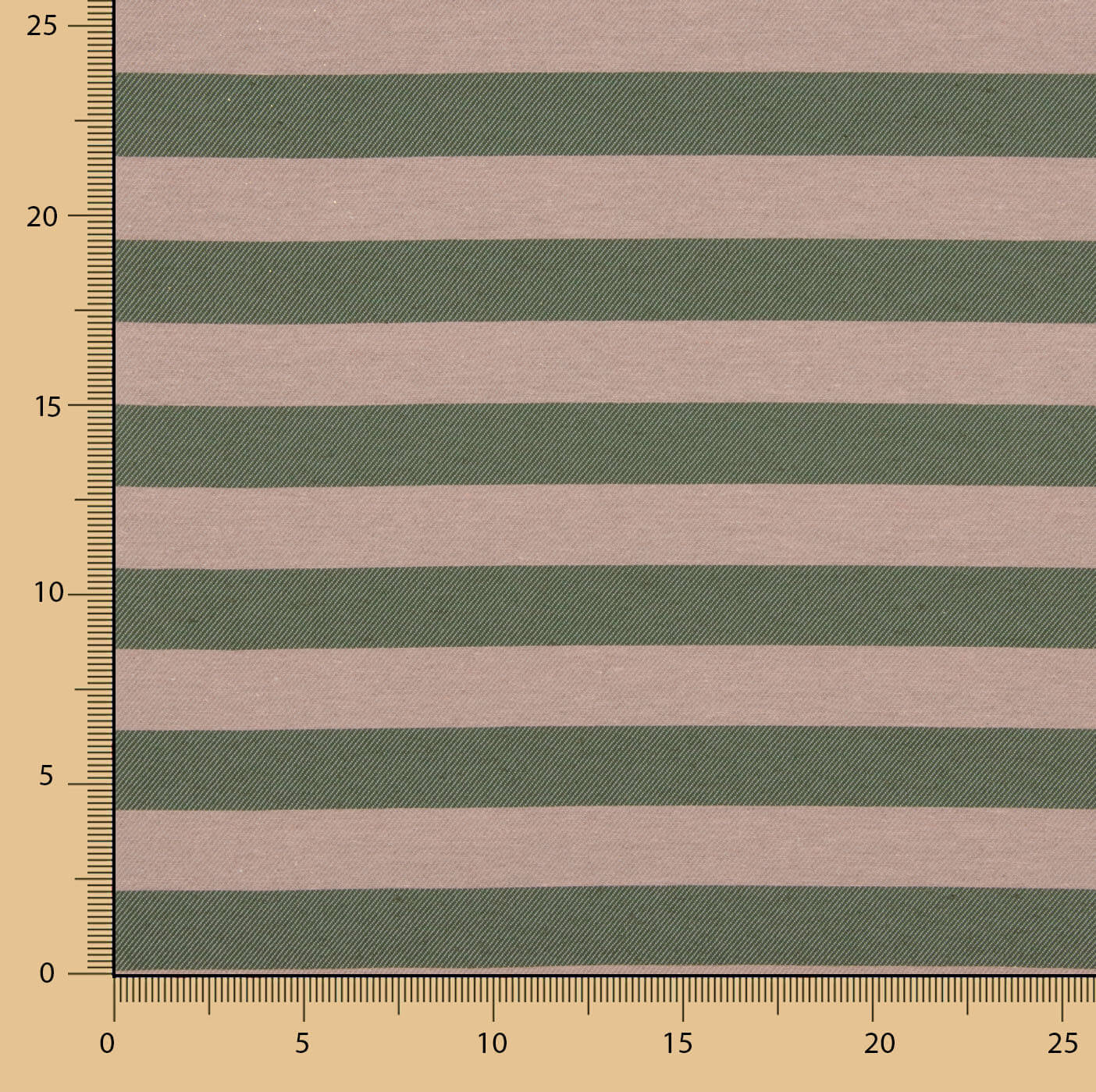Toile de coton rayée bicolore verte et beige - Ribes y Casals