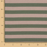Toile de coton rayée bicolore verte et beige - Ribes y Casals