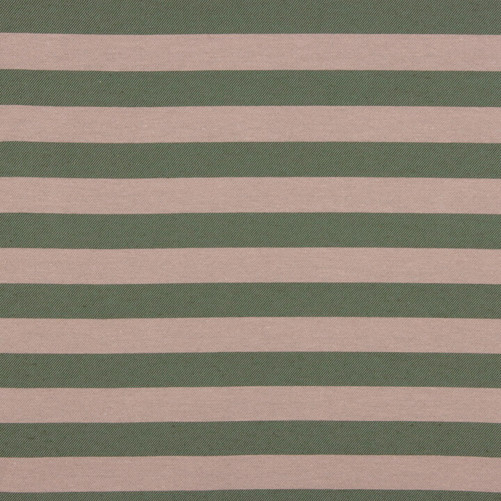Toile de coton rayée bicolore verte et beige - Ribes y Casals