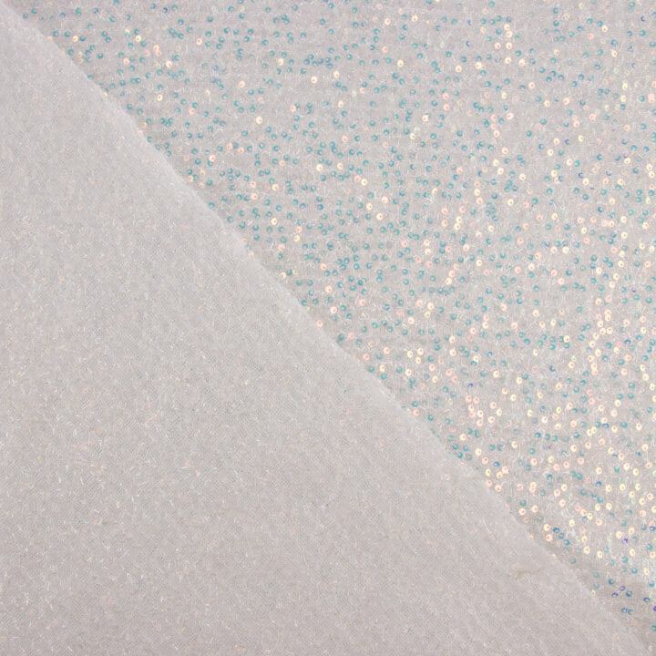 Tulle fantaisie blanc brillant avec mini-tissus à sequins - Ribes y Casals