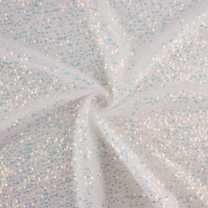 Tulle fantaisie blanc brillant avec mini-tissus à sequins - Ribes y Casals