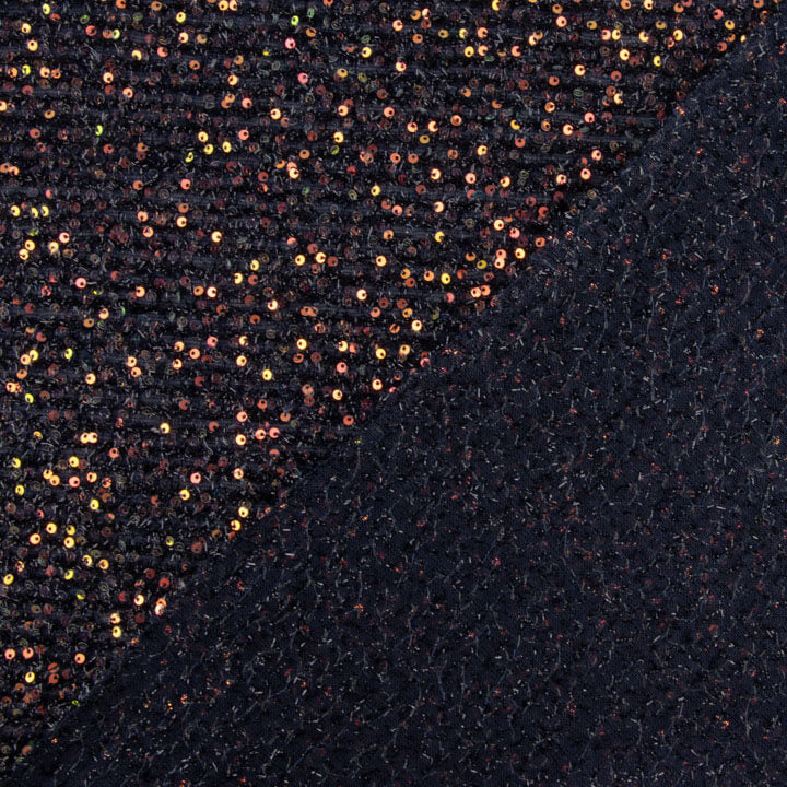 Tulle fantaisie noir brillant avec mini-sequins - Ribes y Casals
