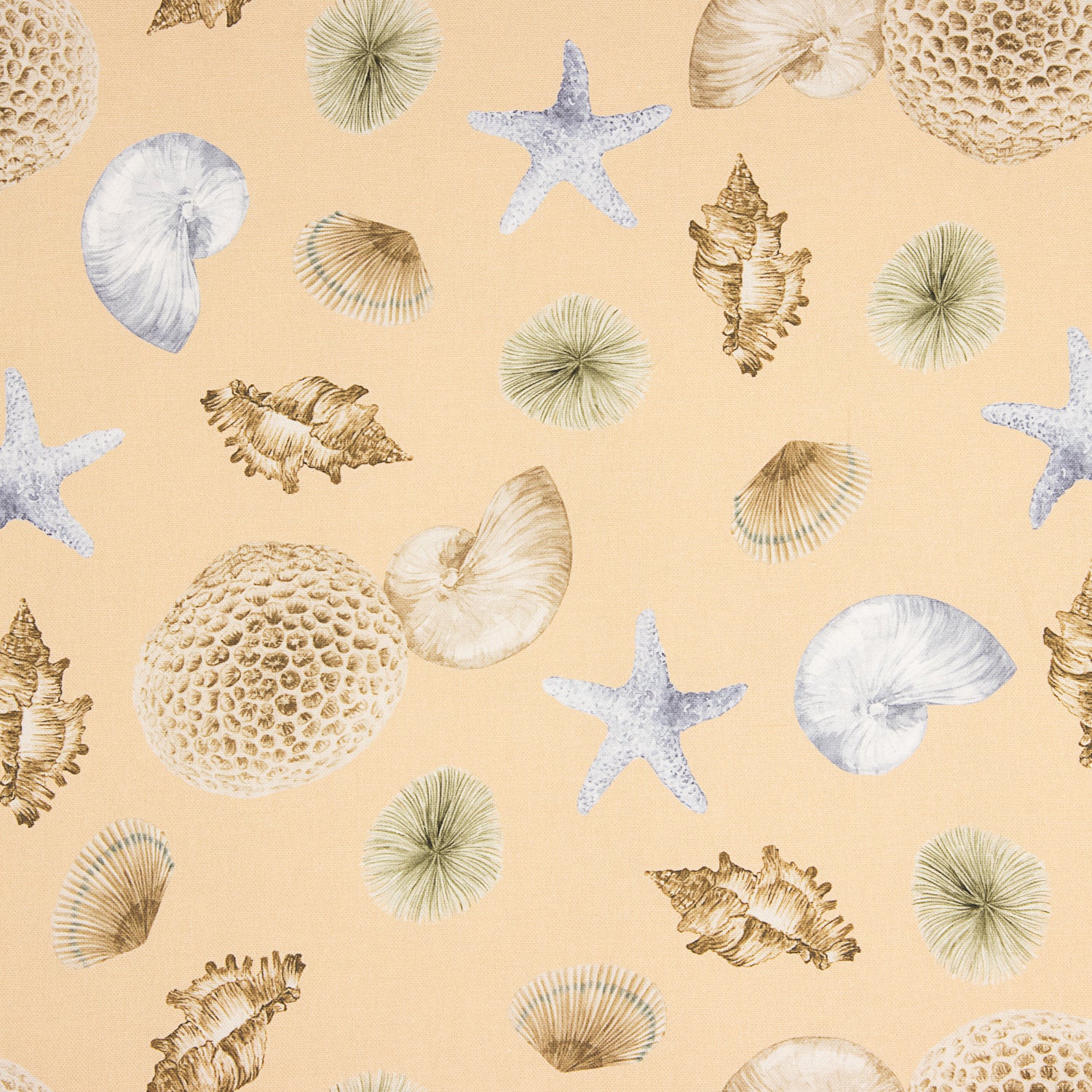 Toile Half Panama Marine Coquillages - Ribes y Casals