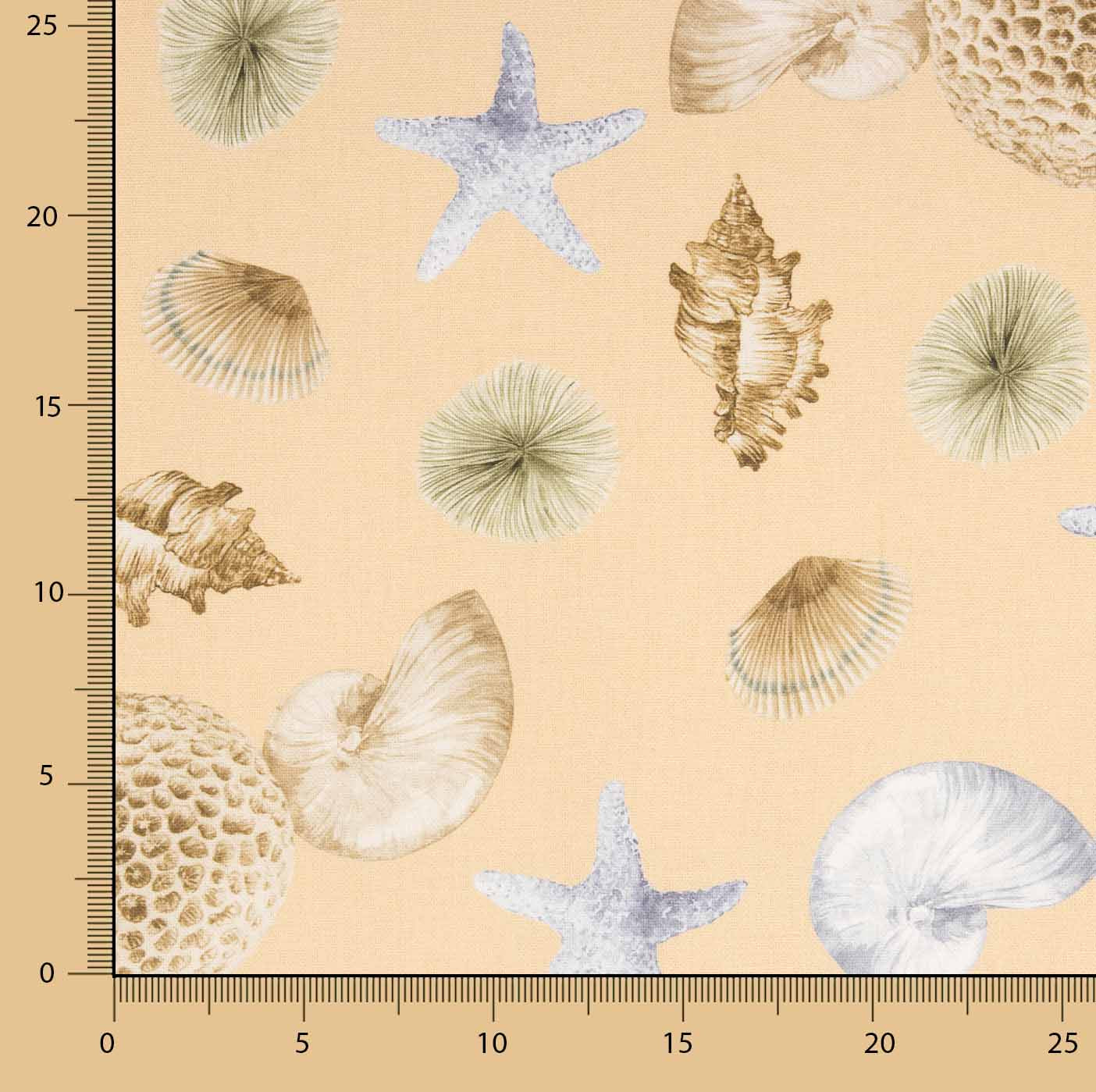 Toile Half Panama Marine Coquillages - Ribes y Casals