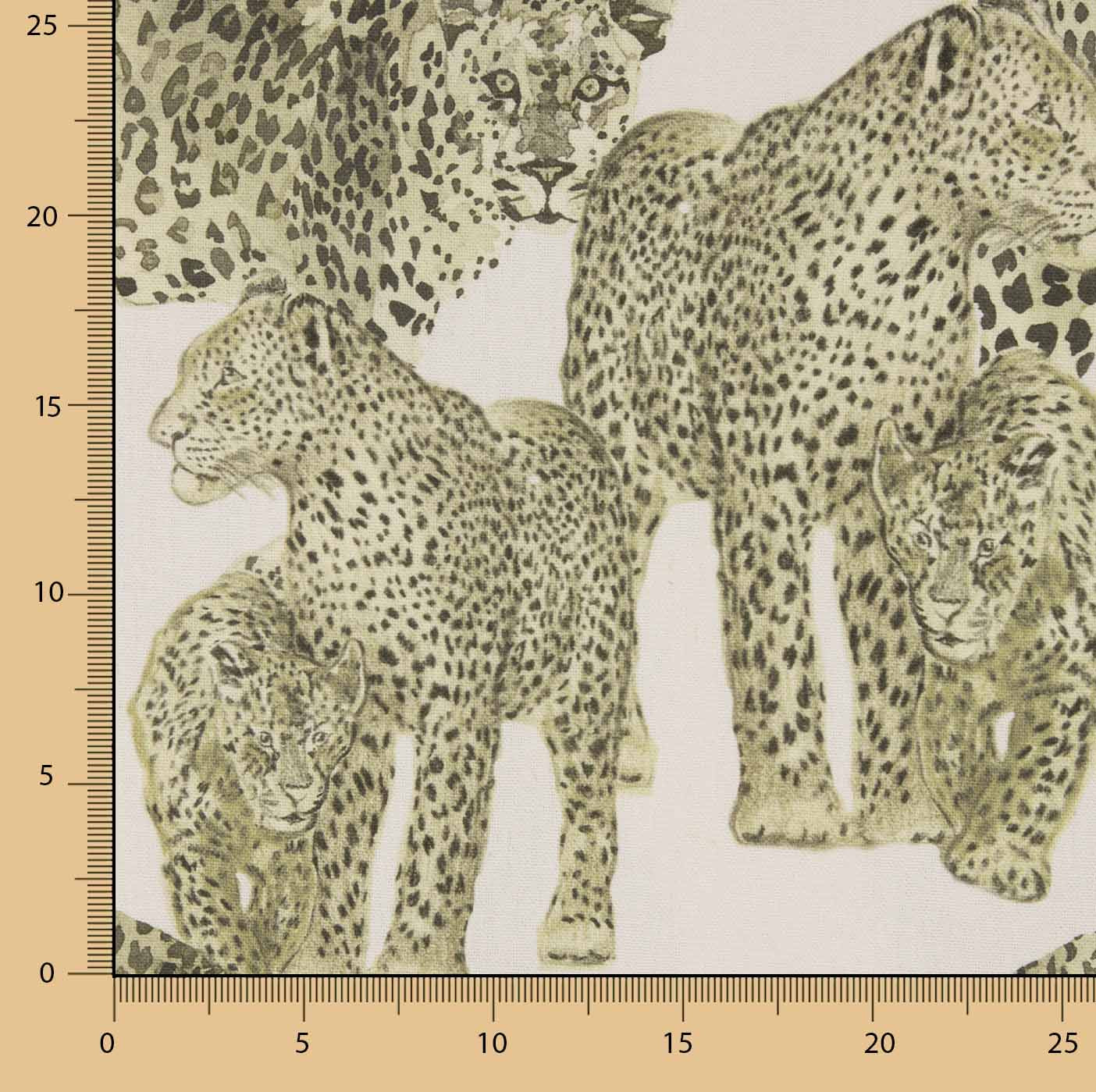 Toile Half Panama Leopardos Safari - Ribes y Casals