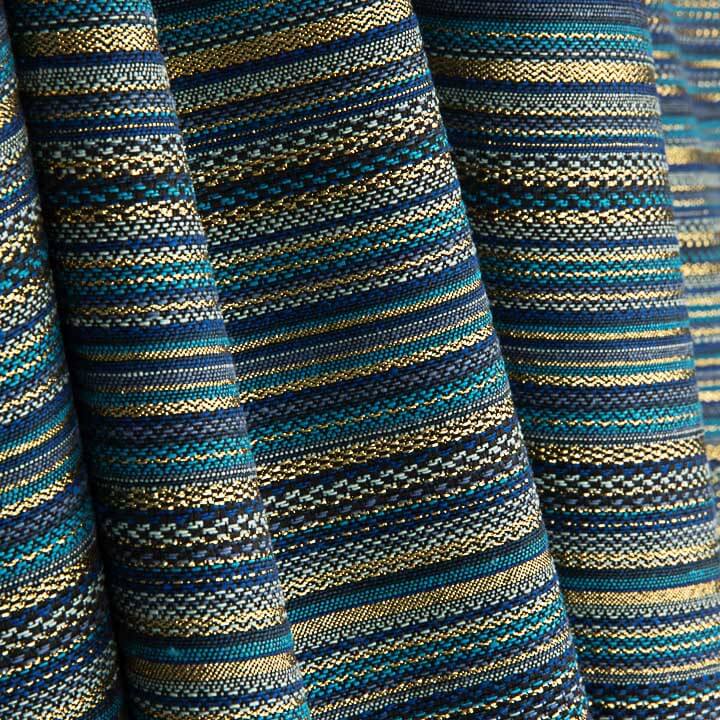 Brokat Lurex à rayures « Alpujarreña » bleu - Ribes y Casals