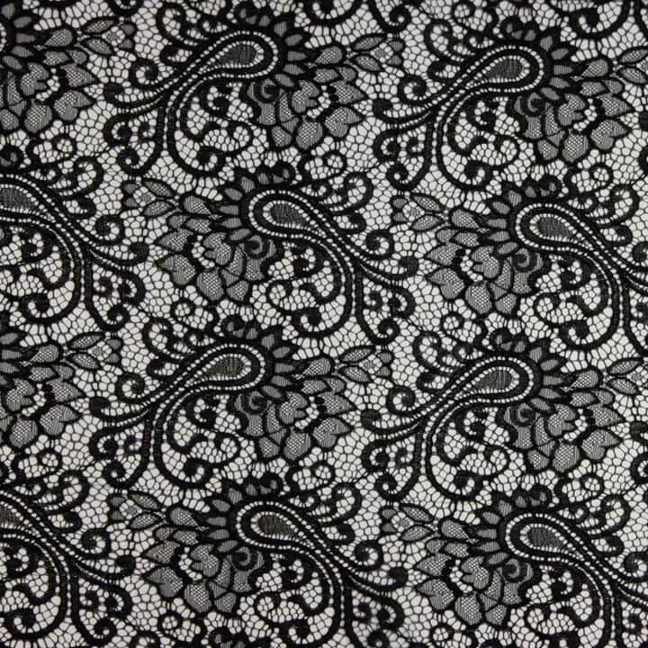 Dentelle brodée Bridal Garden Paisley noire - Ribes y Casals