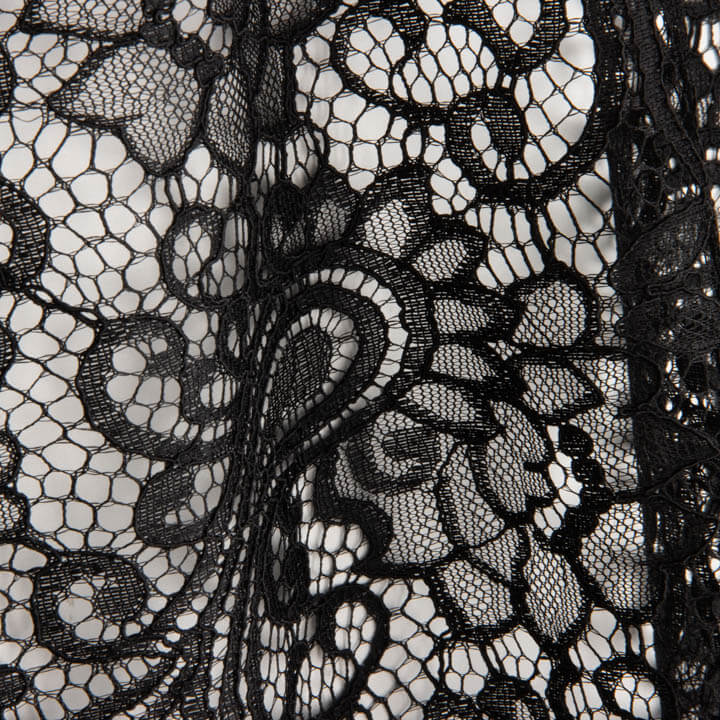 Dentelle brodée Bridal Garden Paisley noire - Ribes y Casals