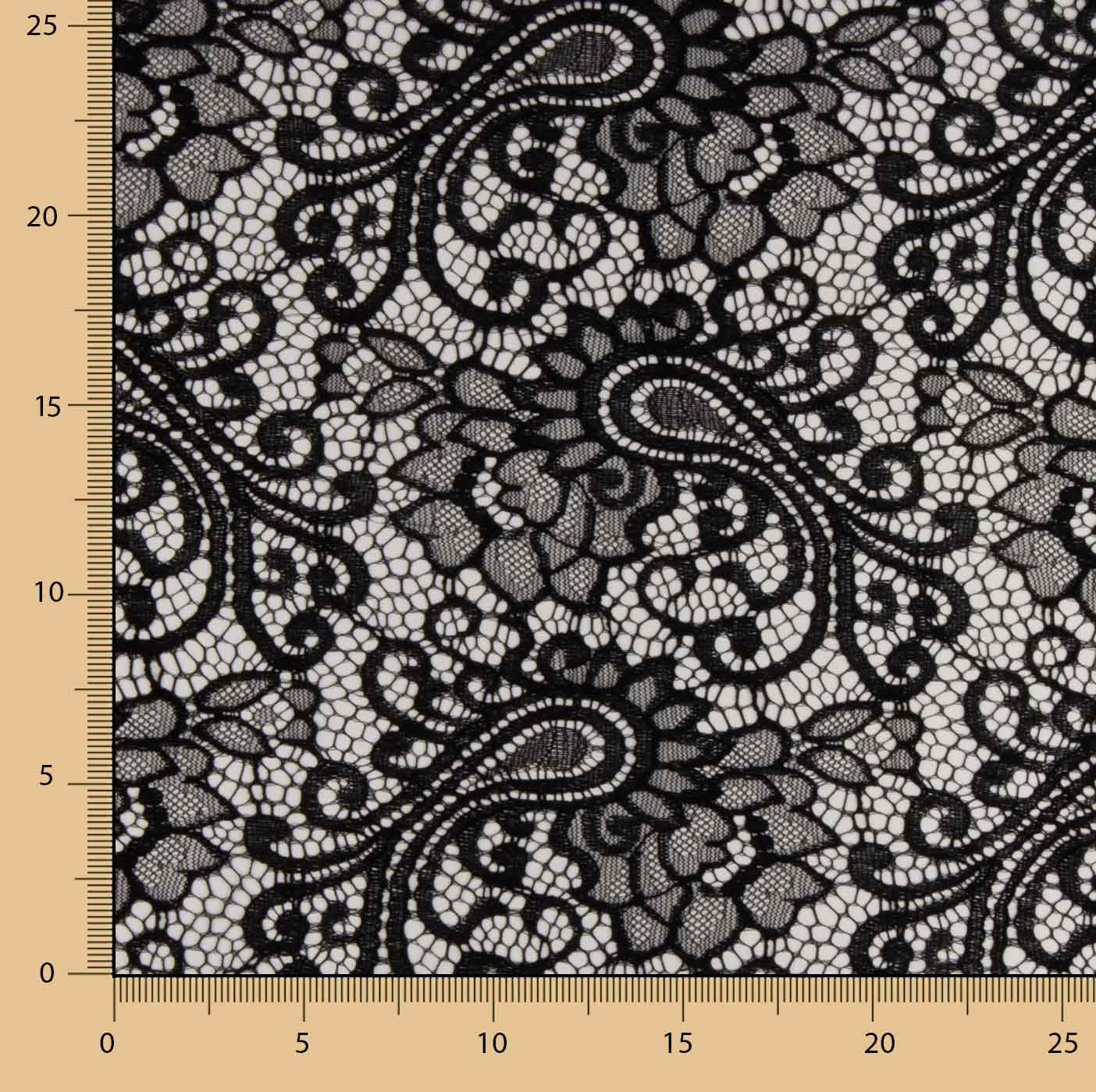 Dentelle brodée Bridal Garden Paisley noire - Ribes y Casals