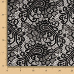 Dentelle brodée Bridal Garden Paisley noire - Ribes y Casals