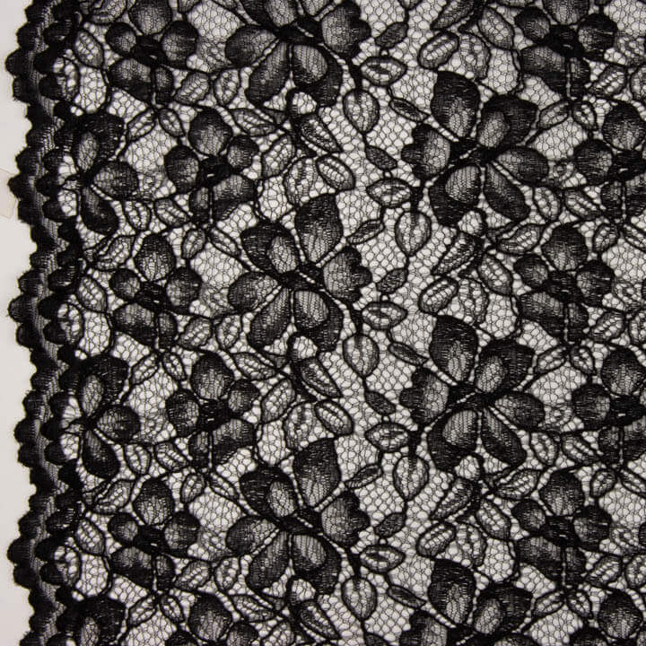 Dentelle brodée Bridal Garden noire - Ribes y Casals