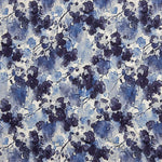 Tissu de viscose élastique à fleurs aquarelles bleues - Ribes y Casals