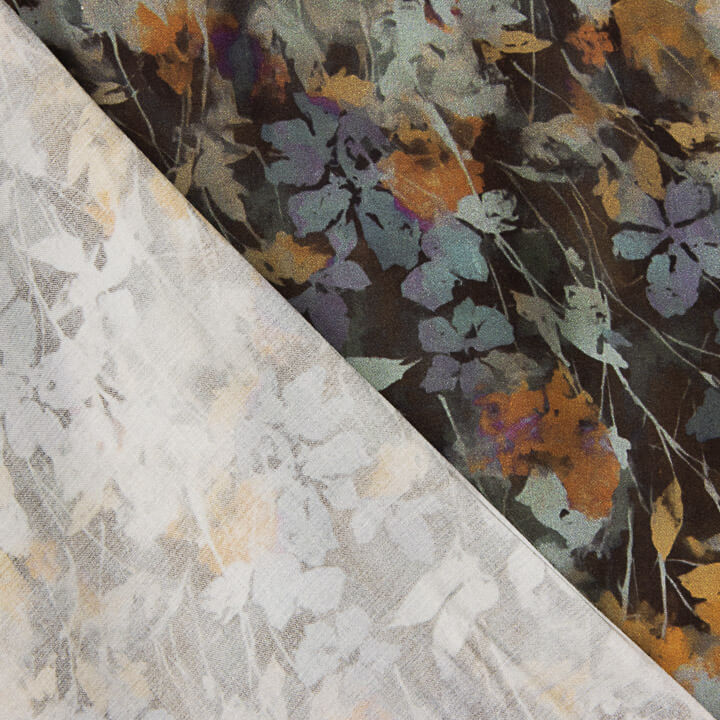 Satin de tissu de viscose imprimé numérique « Autumn » - Ribes y Casals