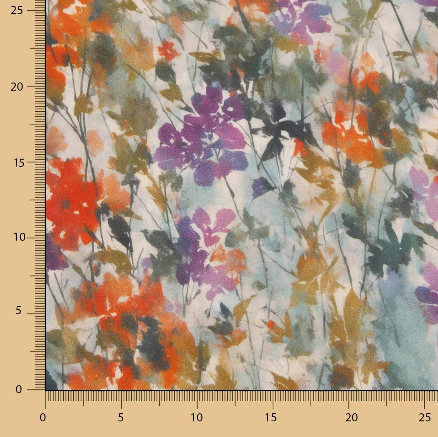 Satin de tissu de viscose imprimé numérique « Wildflower » - Ribes y Casals