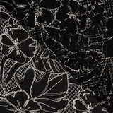 Bouclé brodé de motifs floraux Noctis Noir - Ribes y Casals