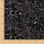 Bouclé brodé de motifs floraux Noctis Noir - Ribes y Casals