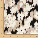 Viscose satin imprimé fleurs, nuance noir - Ribes y Casals