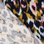 Tissu de viscose satin imprimé animal print rose - Ribes y Casals