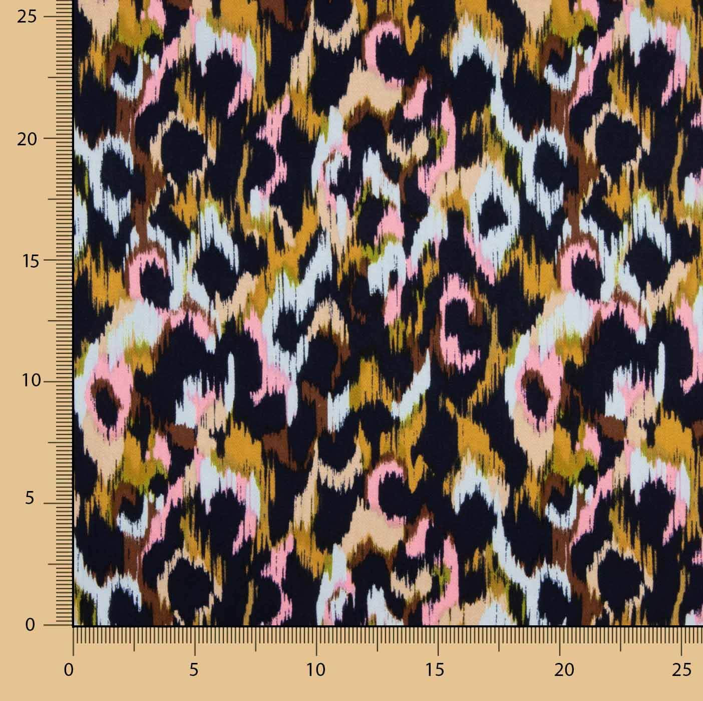 Tissu de viscose satin imprimé animal print rose - Ribes y Casals