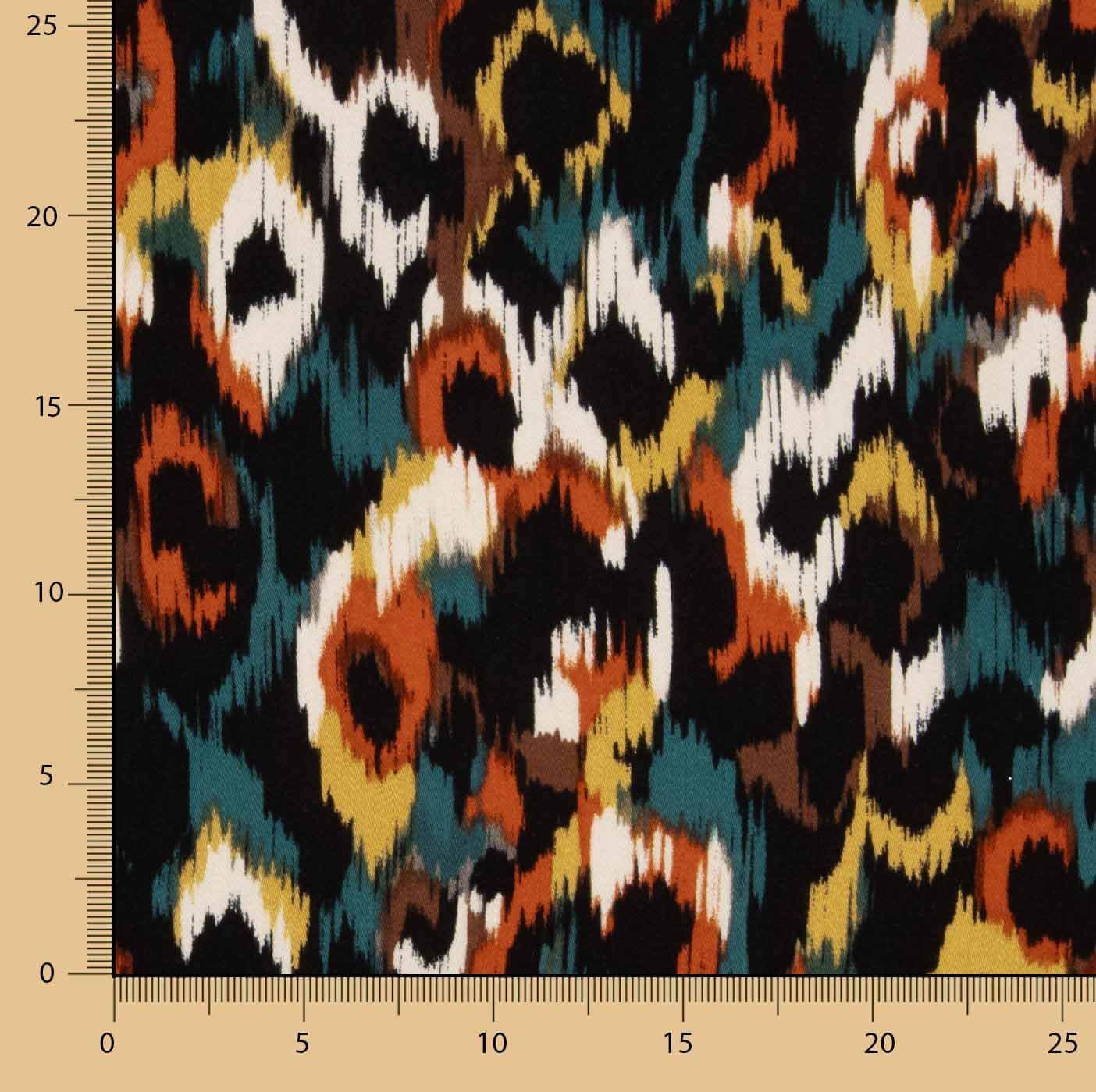 Tissu de viscose satiné imprimé animal print tuile - Ribes y Casals
