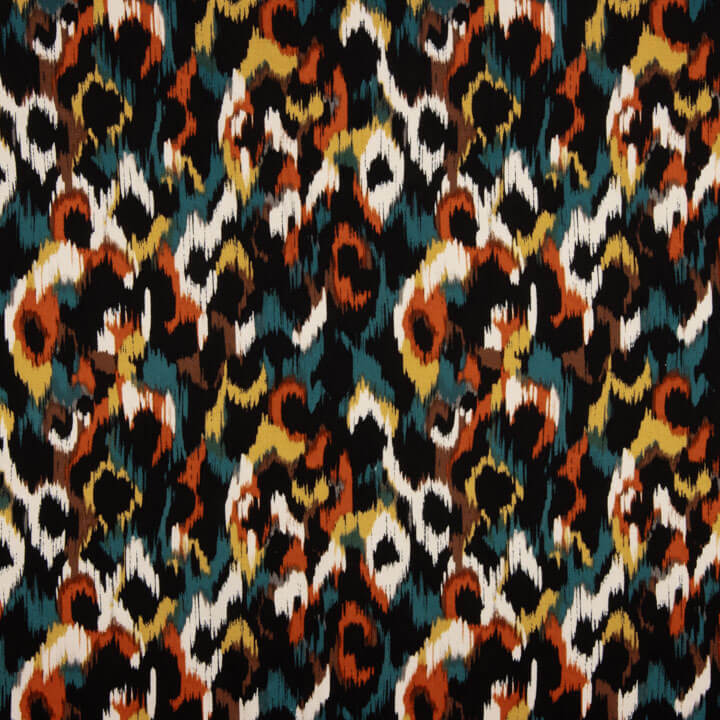 Tissu de viscose satiné imprimé animal print tuile - Ribes y Casals