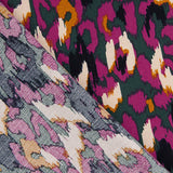 Crêpe de viscose à imprimé animal abstrait violet - Ribes y Casals