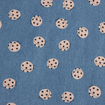Denim en coton imprimé de coccinelles indigo - Ribes y Casals