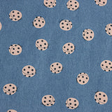 Denim en coton imprimé de coccinelles indigo - Ribes y Casals