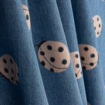 Denim en coton imprimé de coccinelles indigo - Ribes y Casals