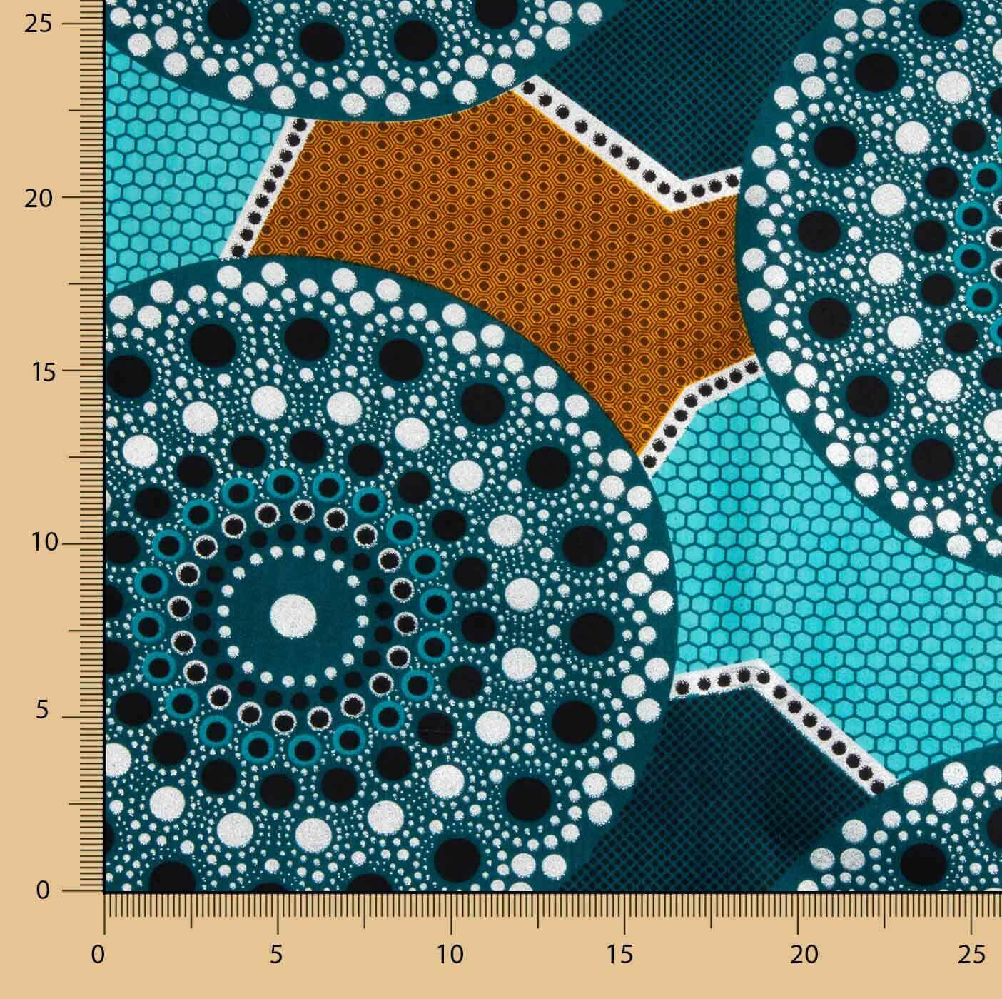 Cire Lúrex Ethnique Pétrole - Argent Turquoise - Ribes y Casals