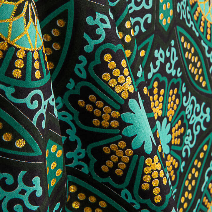 Cire Lúrex Ethnique Vert Turquoise - Or - Ribes y Casals
