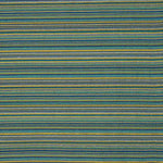 Brocart à rayures « Alpujarreña » bleu, turquoise et moutarde - Ribes y Casals