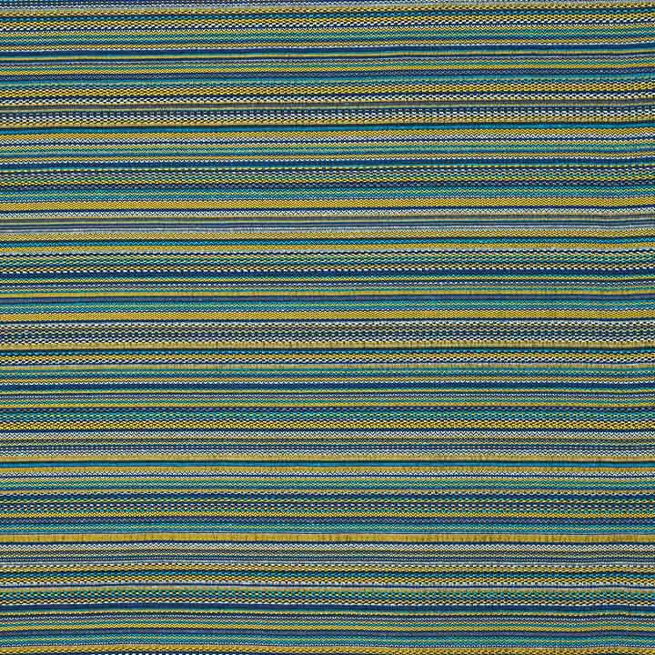 Brocart à rayures « Alpujarreña » bleu, turquoise et moutarde - Ribes y Casals