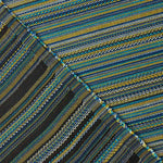 Brocart à rayures « Alpujarreña » bleu, turquoise et moutarde - Ribes y Casals