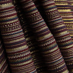 Brocart Lurex à rayures « Alpujarreña » rouge grenat et rose - Ribes y Casals