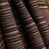 Brocart Lurex à rayures « Alpujarreña » rouge grenat et rose - Ribes y Casals