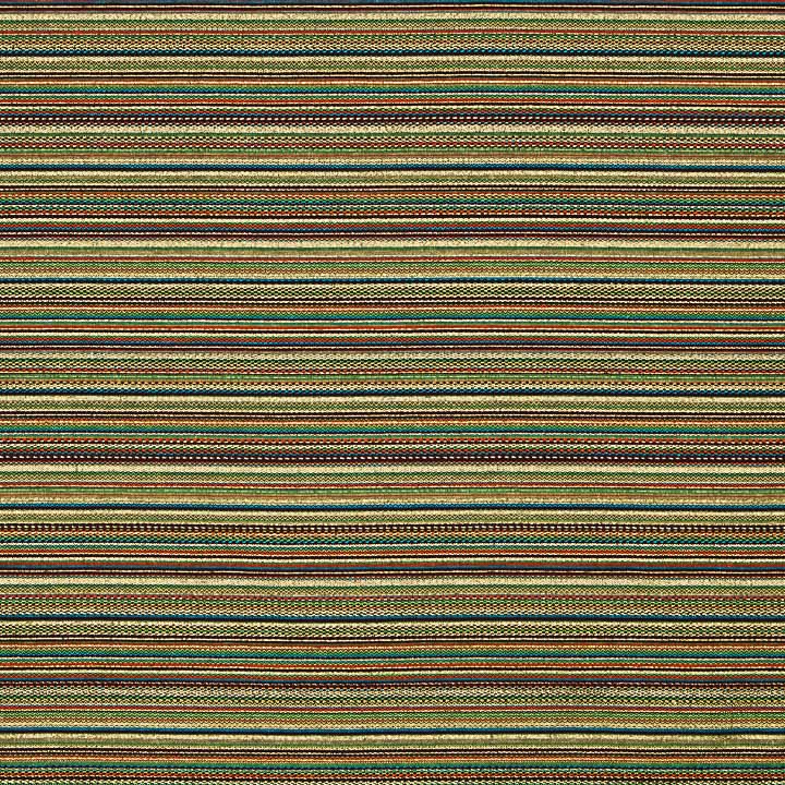 Brocart Lurex à rayures « Alpujarreña » turquoise et ocre - Ribes y Casals