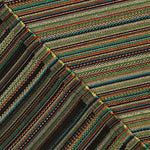 Brocart Lurex à rayures « Alpujarreña » turquoise et ocre - Ribes y Casals