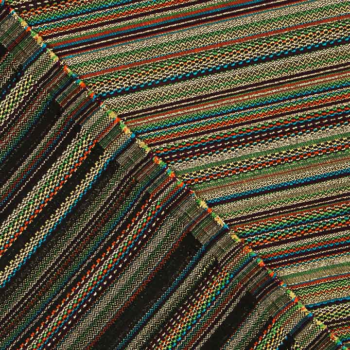 Brocart Lurex à rayures « Alpujarreña » turquoise et ocre - Ribes y Casals