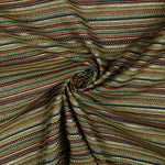 Brocart Lurex à rayures « Alpujarreña » turquoise et ocre - Ribes y Casals