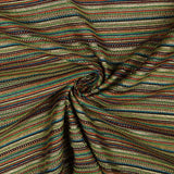 Brocart Lurex à rayures « Alpujarreña » turquoise et ocre - Ribes y Casals