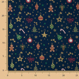 Popeline de Noël, décorations bleu marine - Ribes y Casals