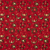 Popeline de Noël Couronnes Rouge - Ribes y Casals