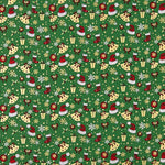 Popeline de Noël, motifs de Noël, vert - Ribes y Casals